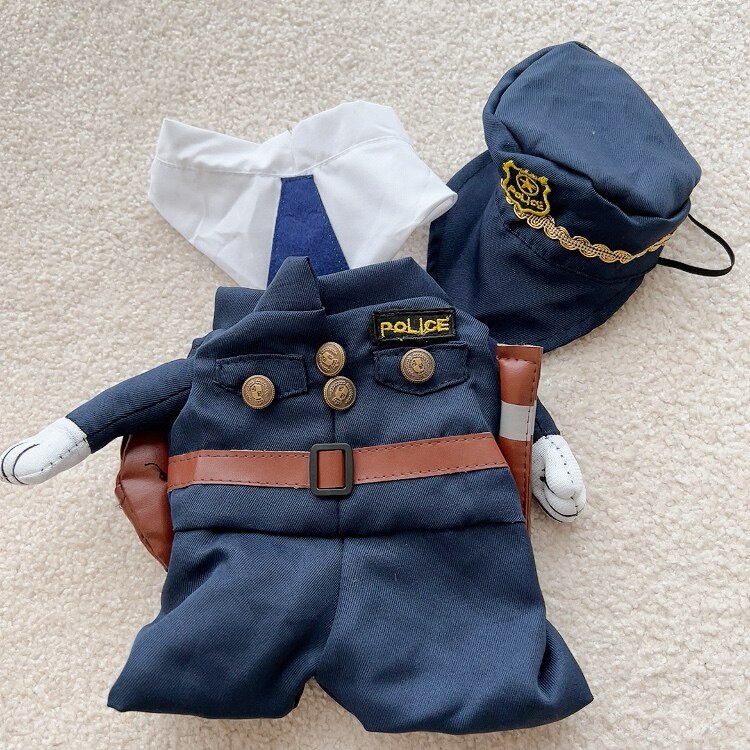 売り切り 犬服 コスプレ 警察官 なりきり ポリスメン 2足歩行 【 変身