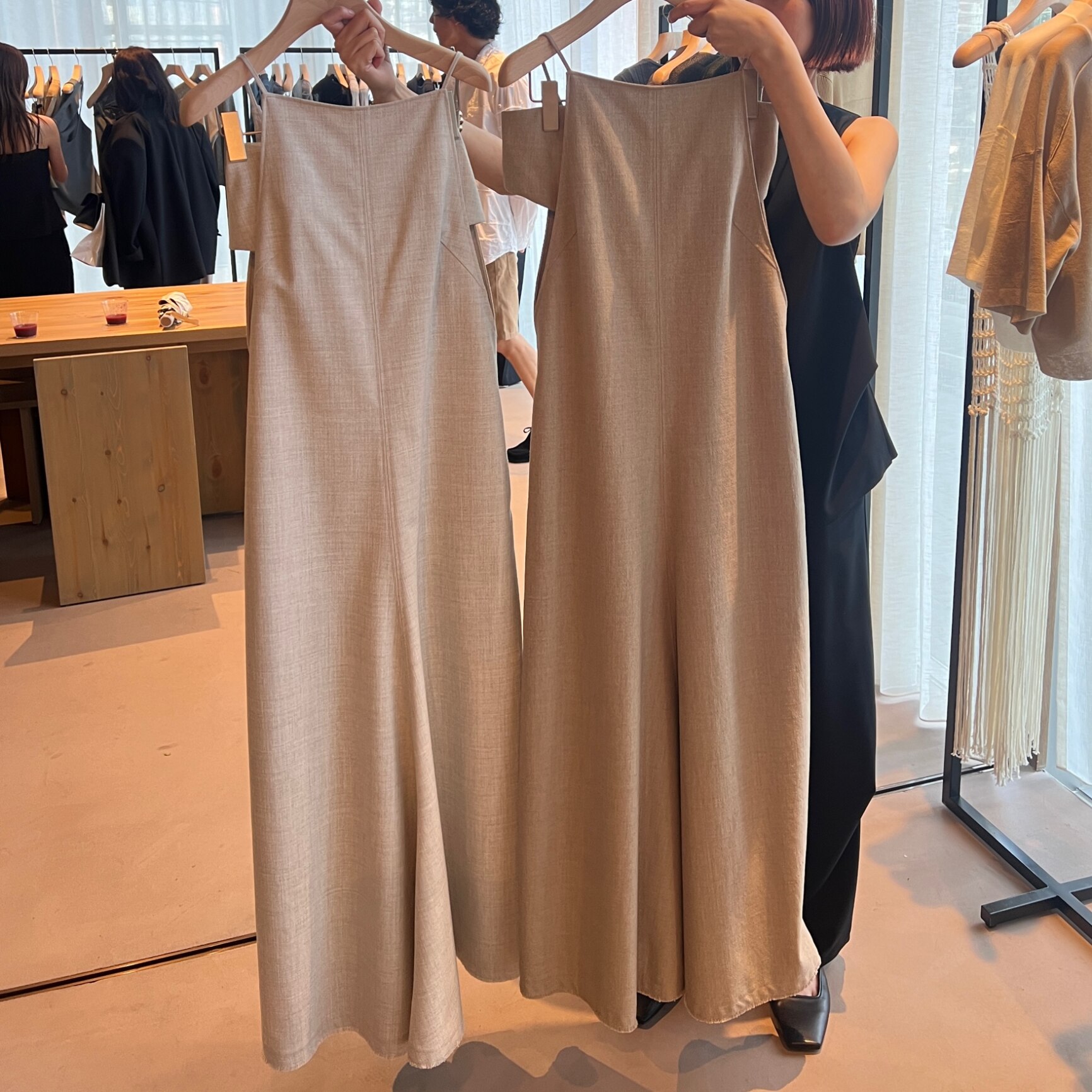 MIESROHE リネン見えバックオープンサマーワンピース バンドゥ
