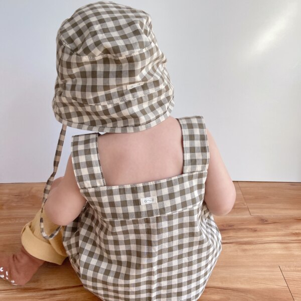 送料無料】Olive Gingham Dolce Top (1-2y/2-3y/3-4y) by organic zoo 