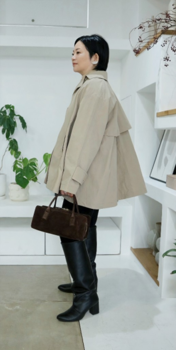 yuki(ドキ子さん)ROOMコラボ】 本革 ボストン 横長バッグ バゲット