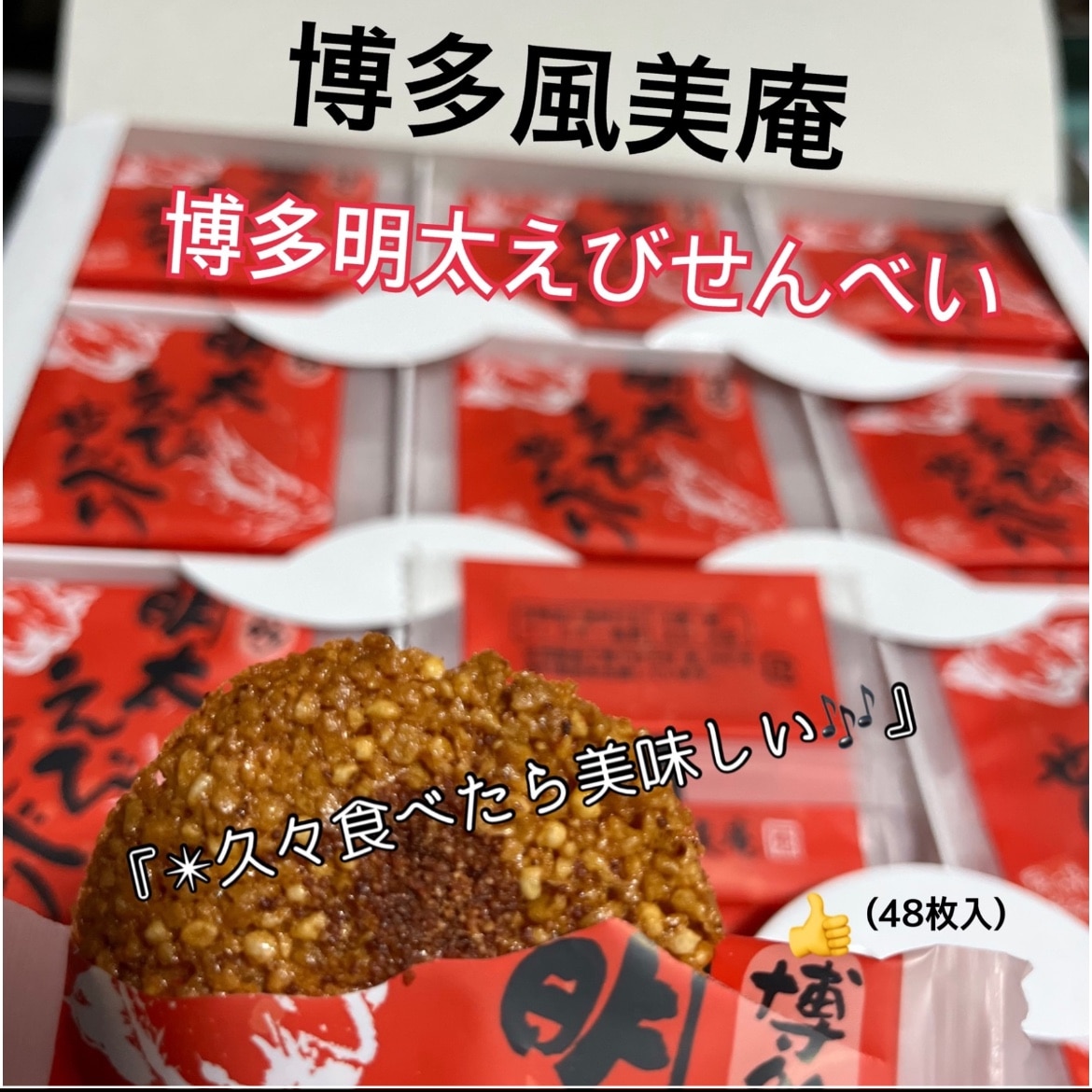 博多明太えびせんべい48枚入り｜風美庵お試しシリーズ＜送料無料 えび