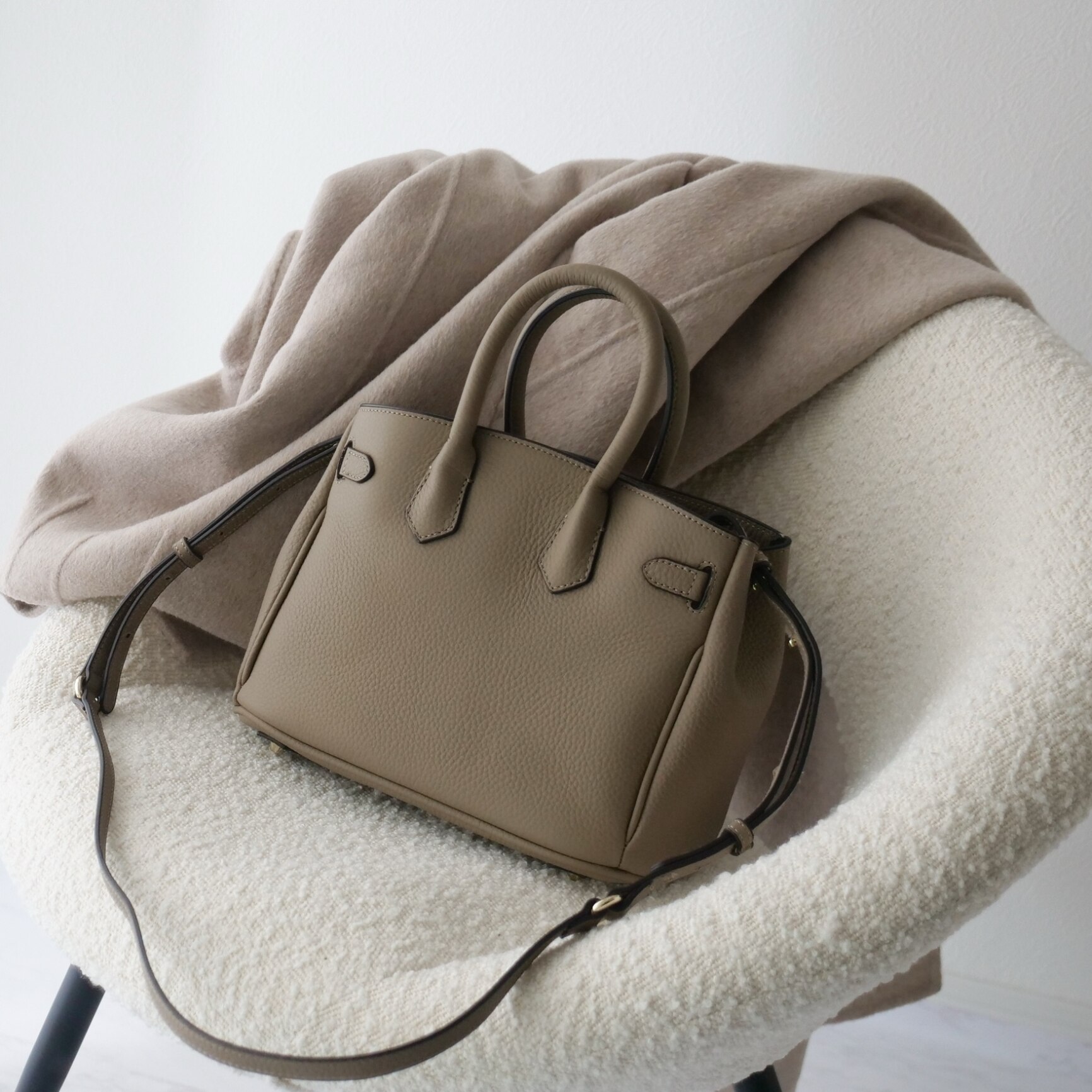 HAYNI ヘイニ Lenne レネ グレージュ 本革 ショルダーバッグ レディース【第2世代・改良版 Lenne レネ