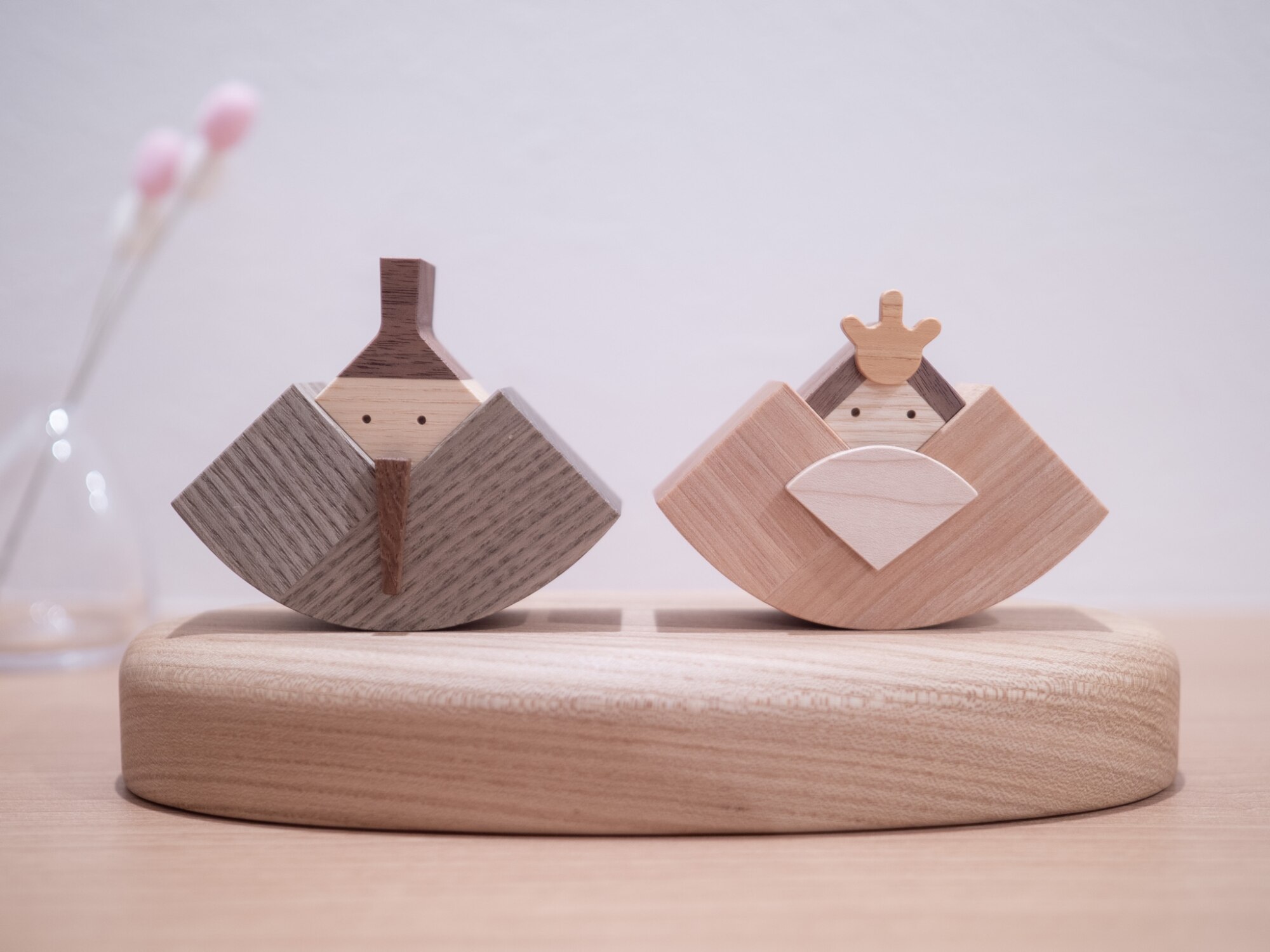 お雛さま 木のお雛様 雛人形 木製 三月節句飾り 森林工芸館 コンパクト