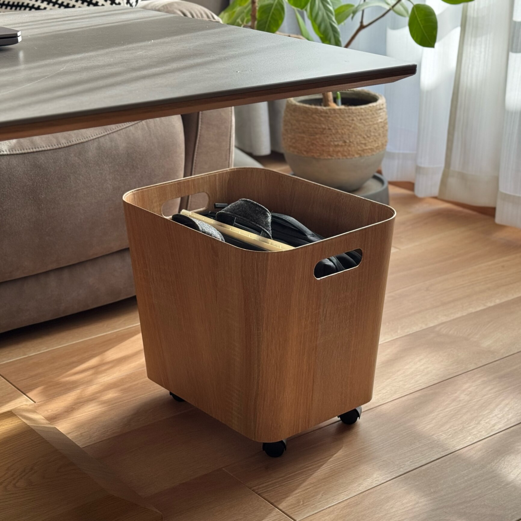 一部予約商品】荷物の一時置きに キャスター付き収納 ワイドタイプ