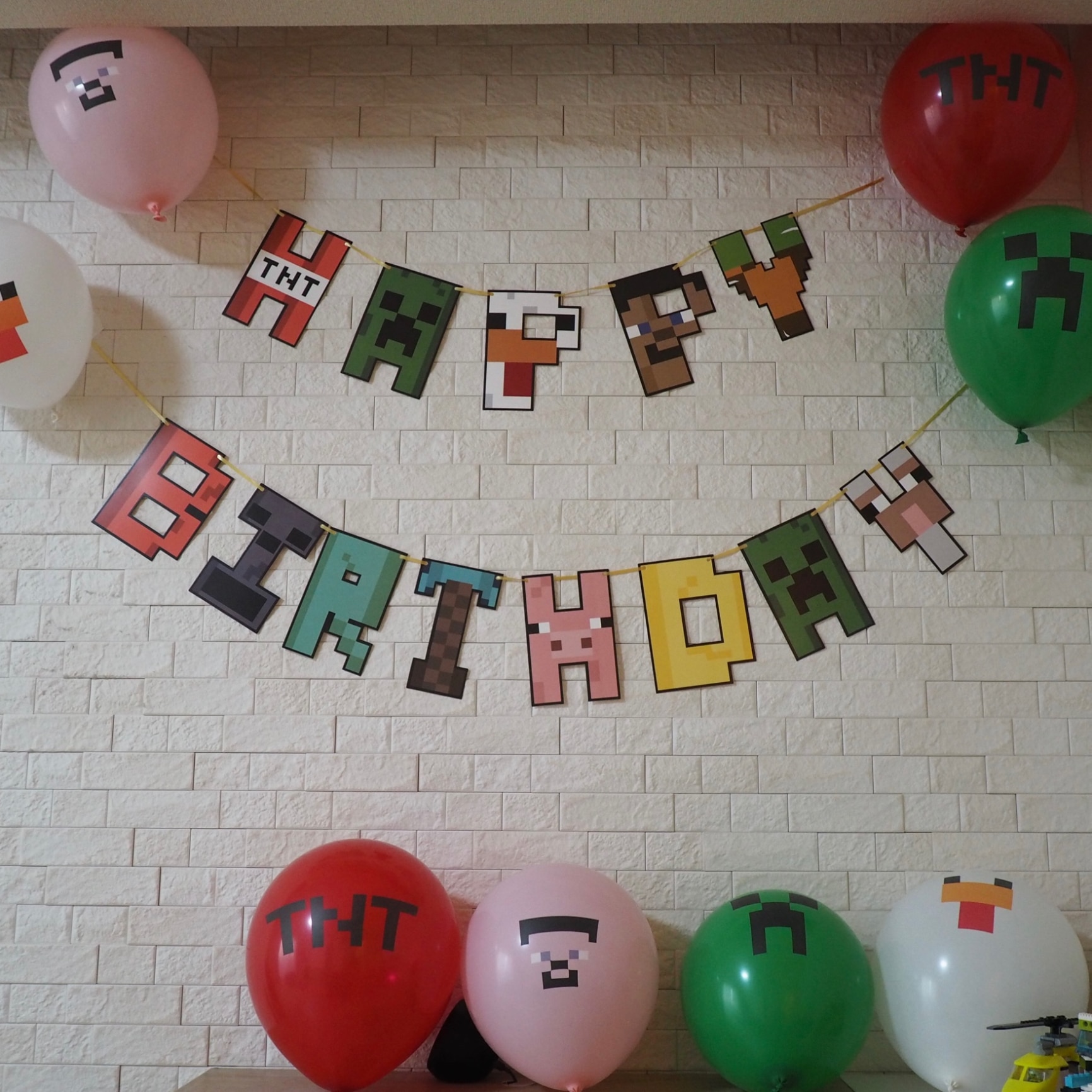 マインクラフト 誕生日 マイクラバルーン ふうせん HAPPY BIRTHDAY