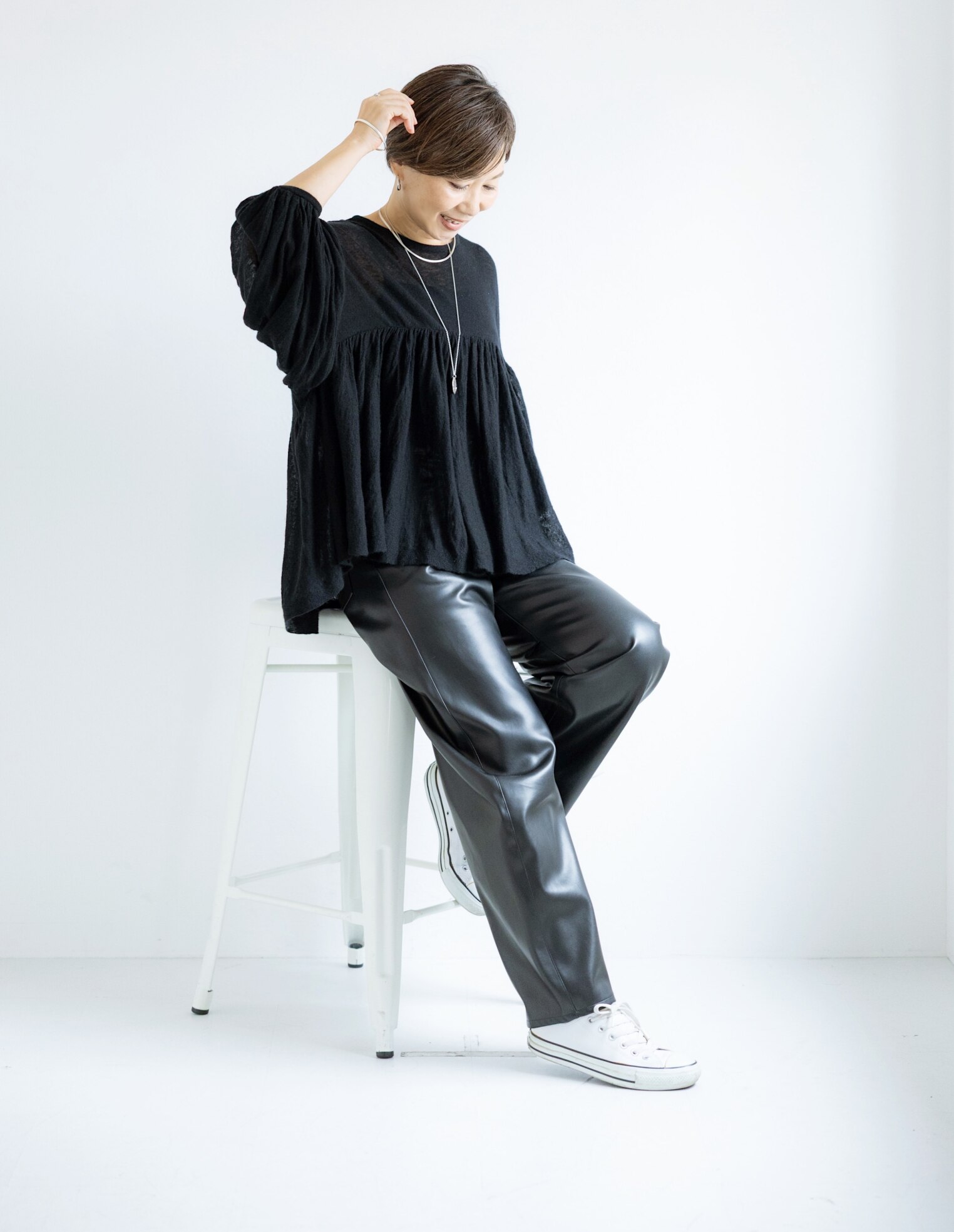 Curensology フラッフィーギャザーニットプルオーバー カレンソロジー