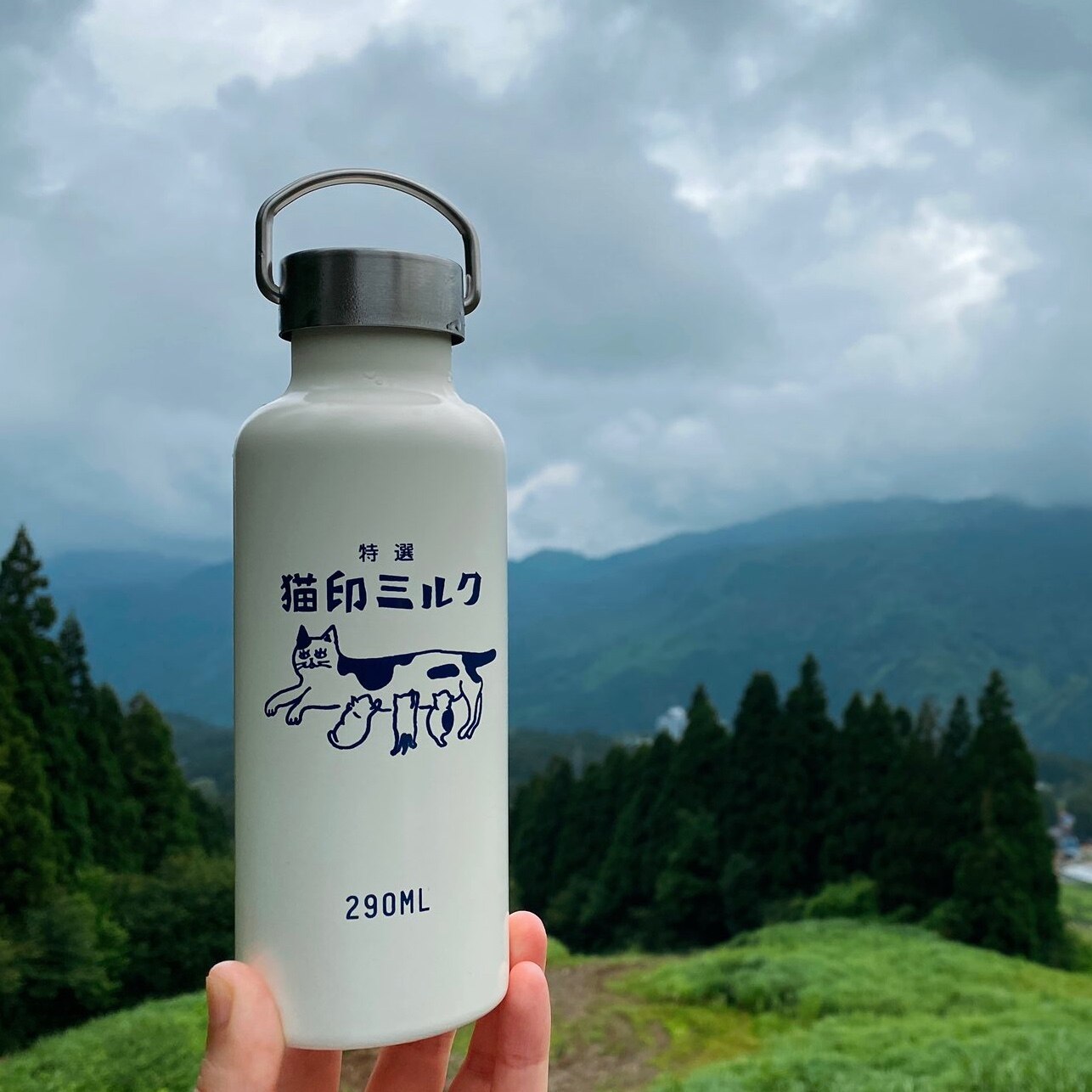 星羊社 猫印ミルク ステンレスボトル 290ml【猫好き 猫グッズ