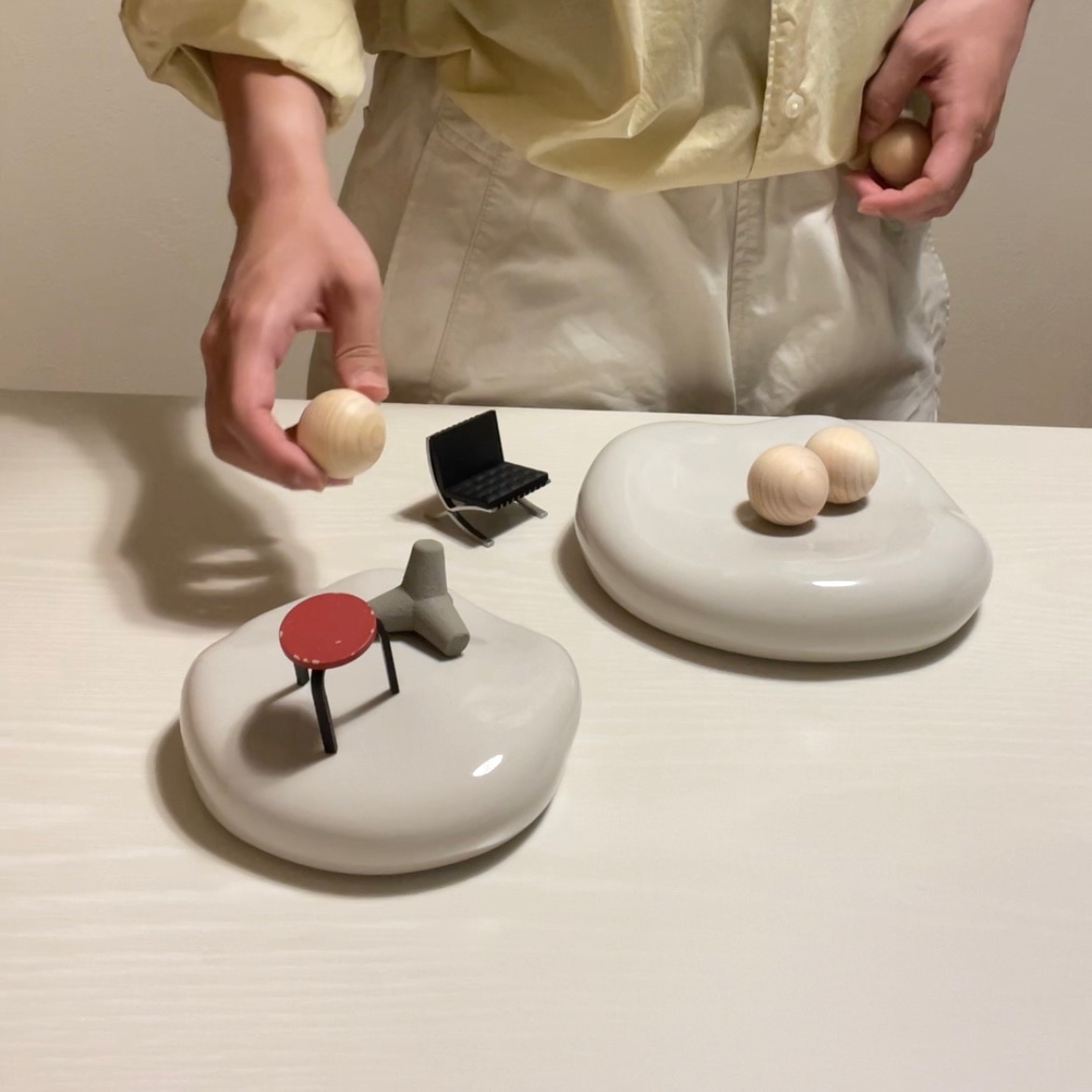 IKEA イケア ウォールデコレーション2点セット セラミック 石