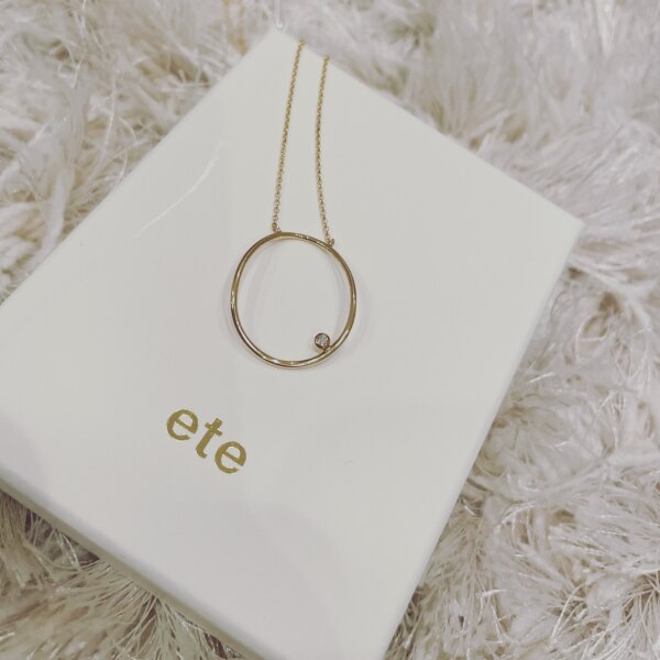 K18YG ドロー ダイヤモンド ネックレス ete エテ アクセサリー・腕時計 