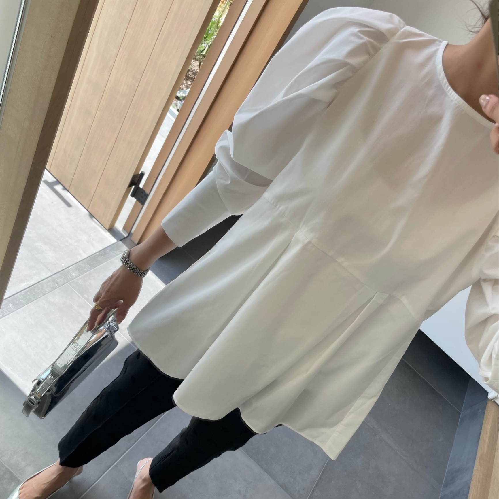 ensuite Shoulder blouse ショルダーブラウス Off Navy オフ ホワイト