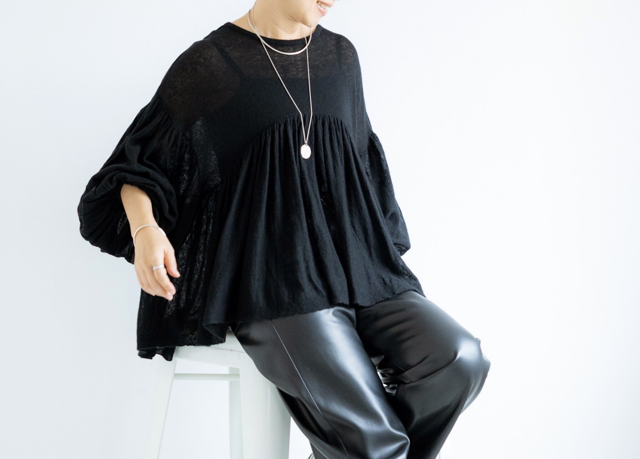 Curensology フラッフィーギャザーニットプルオーバー カレンソロジー