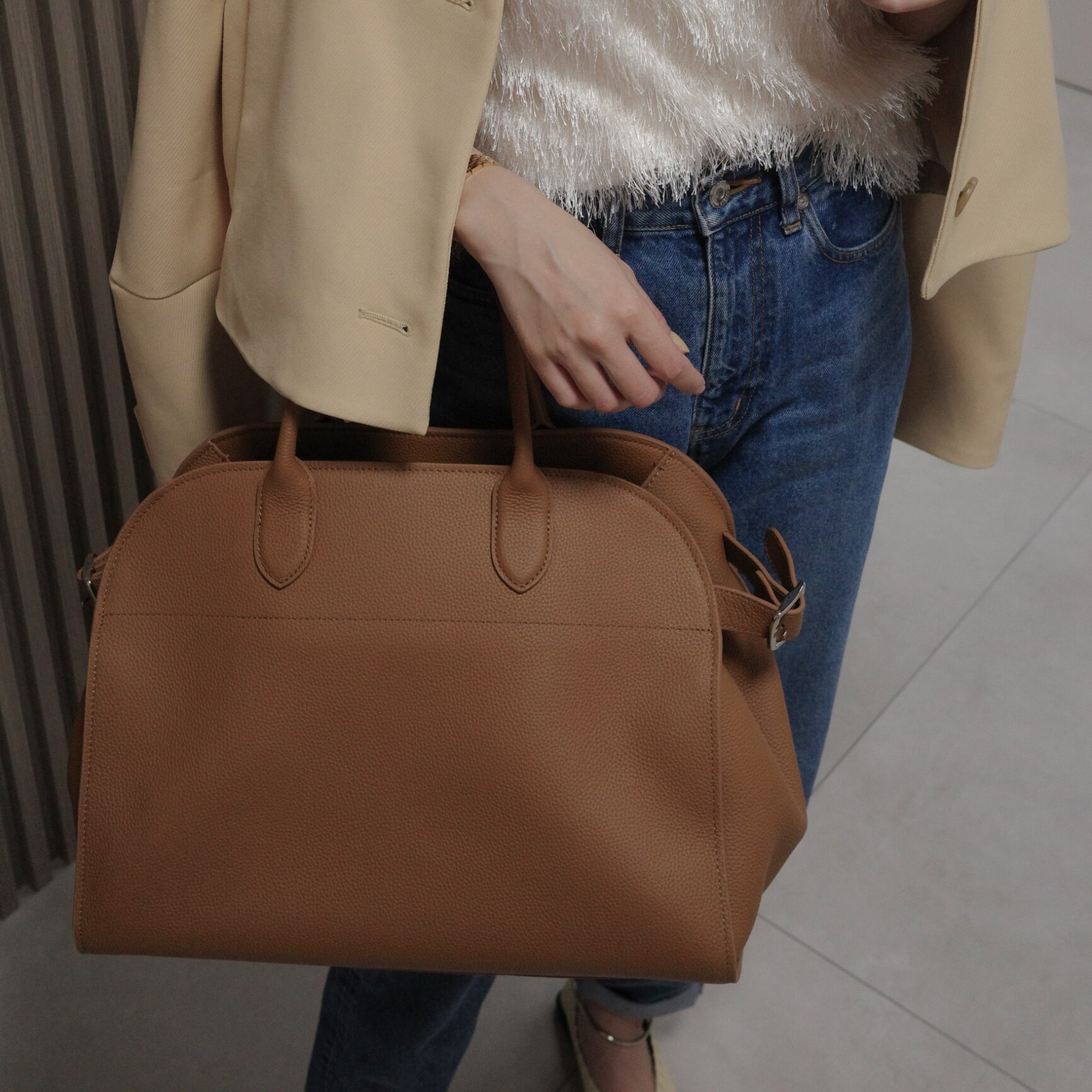 JISTORY SIDE BELT BOSTON BAG／ブラウン