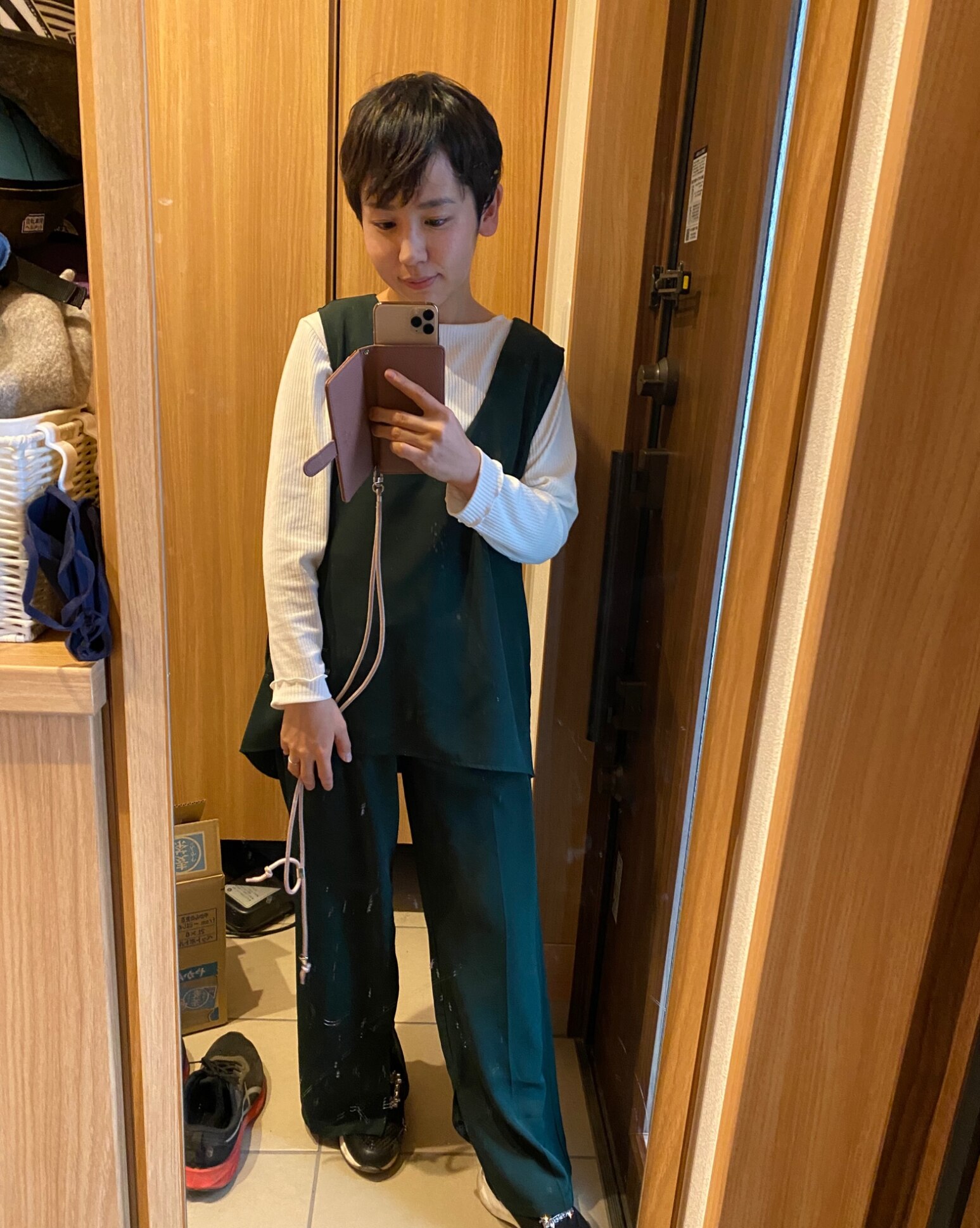 半額クーポン対象】Vネック セットアップ ベスト ジレ パンツ