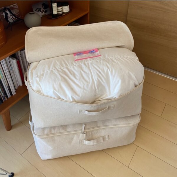 ポリエステル麻 ソフトボックス 衣装ケース 大 約幅59×奥行39×高さ23cm 