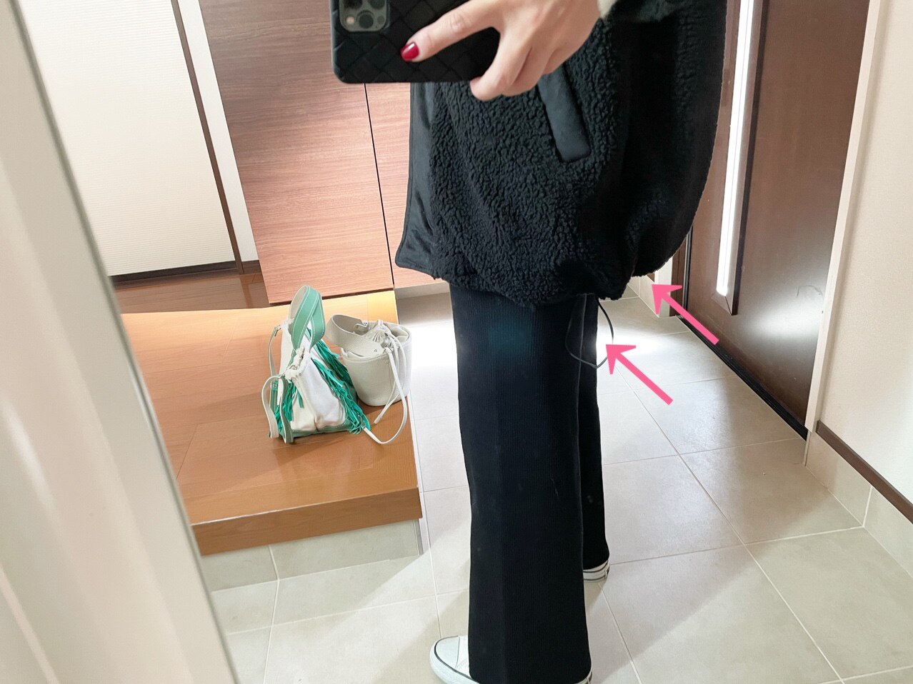 【値下げ】RUSSELUNO ラッセルノ♡ ストレッチボアブルゾン　美品 OMNES】ストレッチボア 裾ドロストオーバーサイズブルゾン