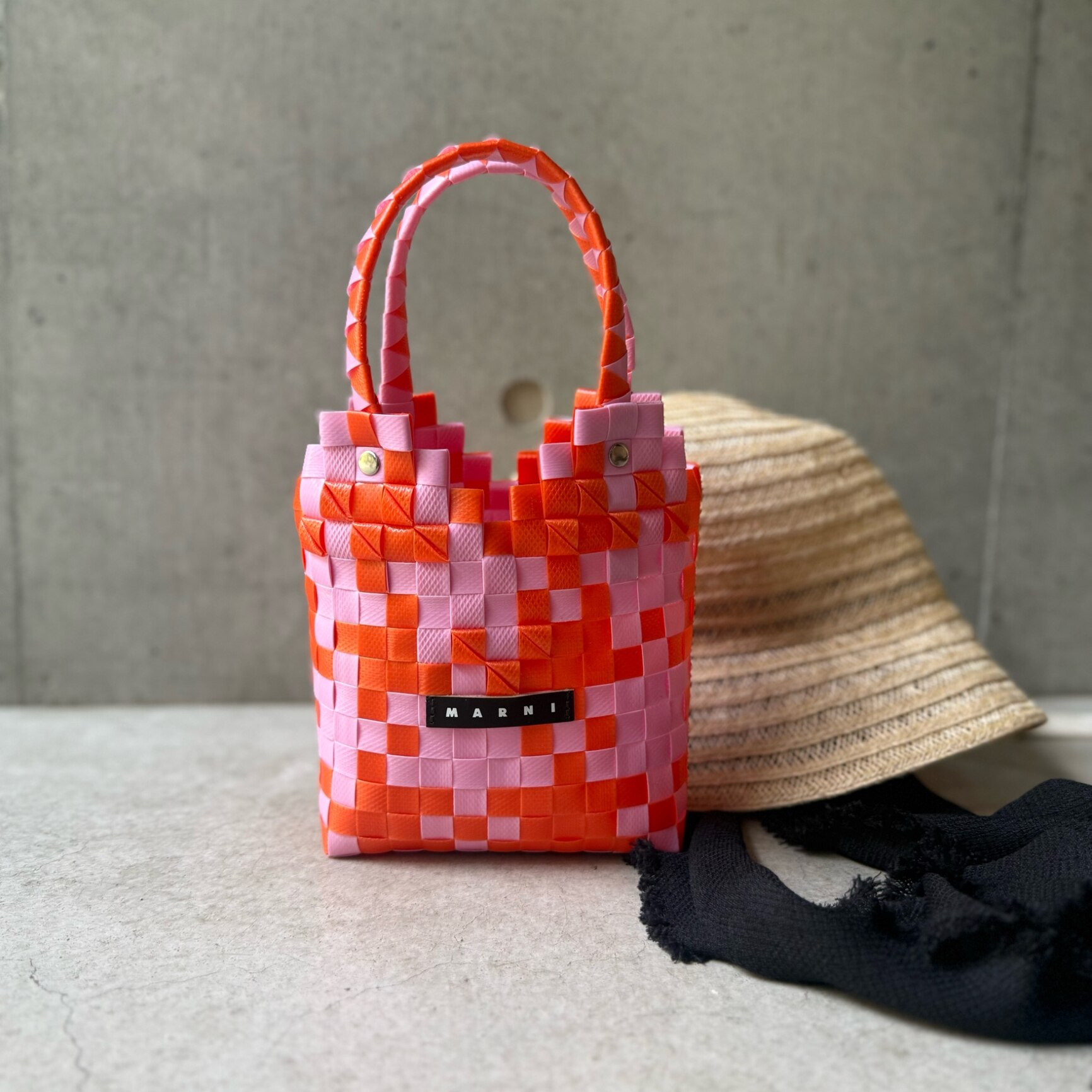 マルニ MARNI かごバッグ ダイヤモンドバスケット マイクロサイズ ピクニックバッグ ウォーブン製 トートバッグ MARNI KIDS M00637 M00IW キッズ レディース
