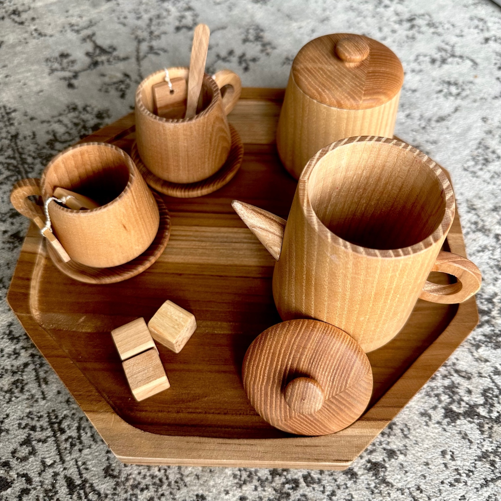 送料無料】Wooden Tea set 木製ティーセット Lemi Toys おままごと ティーセット 木のおもちゃ 3歳 ままごと 遊び 木製玩具  誕生日プレゼント クリスマスプレゼント