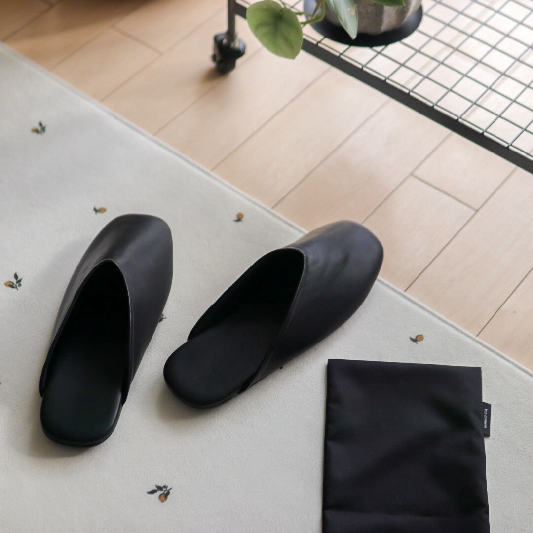 しっかりクッションの携帯スリッパ 折らない 携帯シューズ スクエア