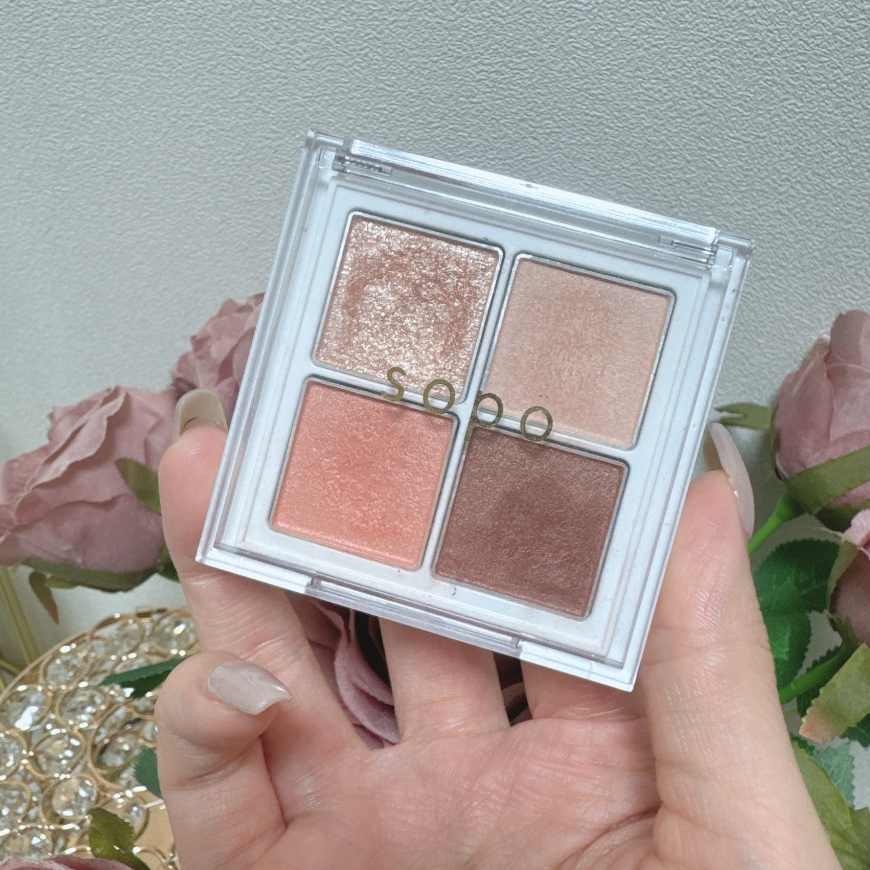 sopo公式】\楽天1位獲得！/ sopo アイパレット（05 Nudie peach / 06