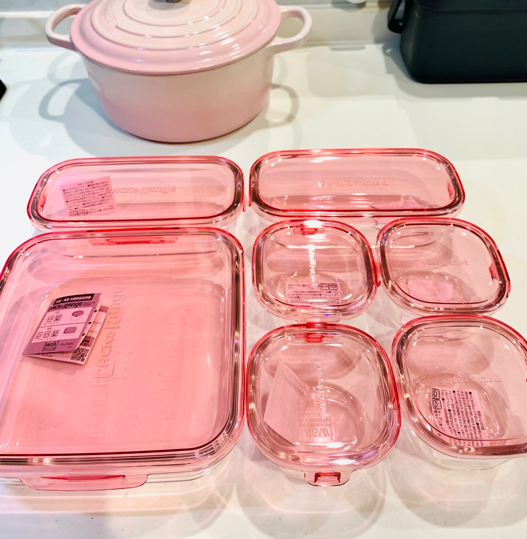 \マルチカラーset登場★/ iwaki 保存容器 7点セット 耐熱ガラス 耐熱容器 耐熱皿 ガラス製 イワキ セット 食品ストック パック ...