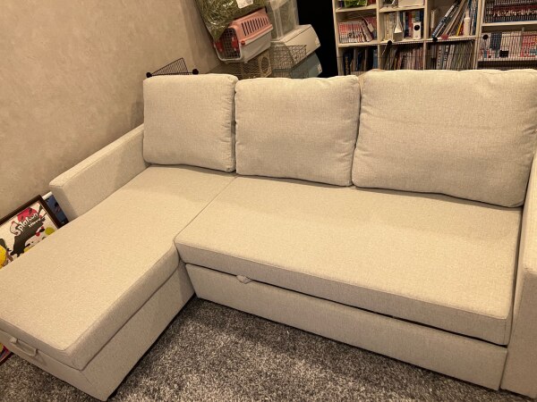 幅210cm カウチソファベッド (ノアーク2 GY) ニトリ 【配送員設置商品 