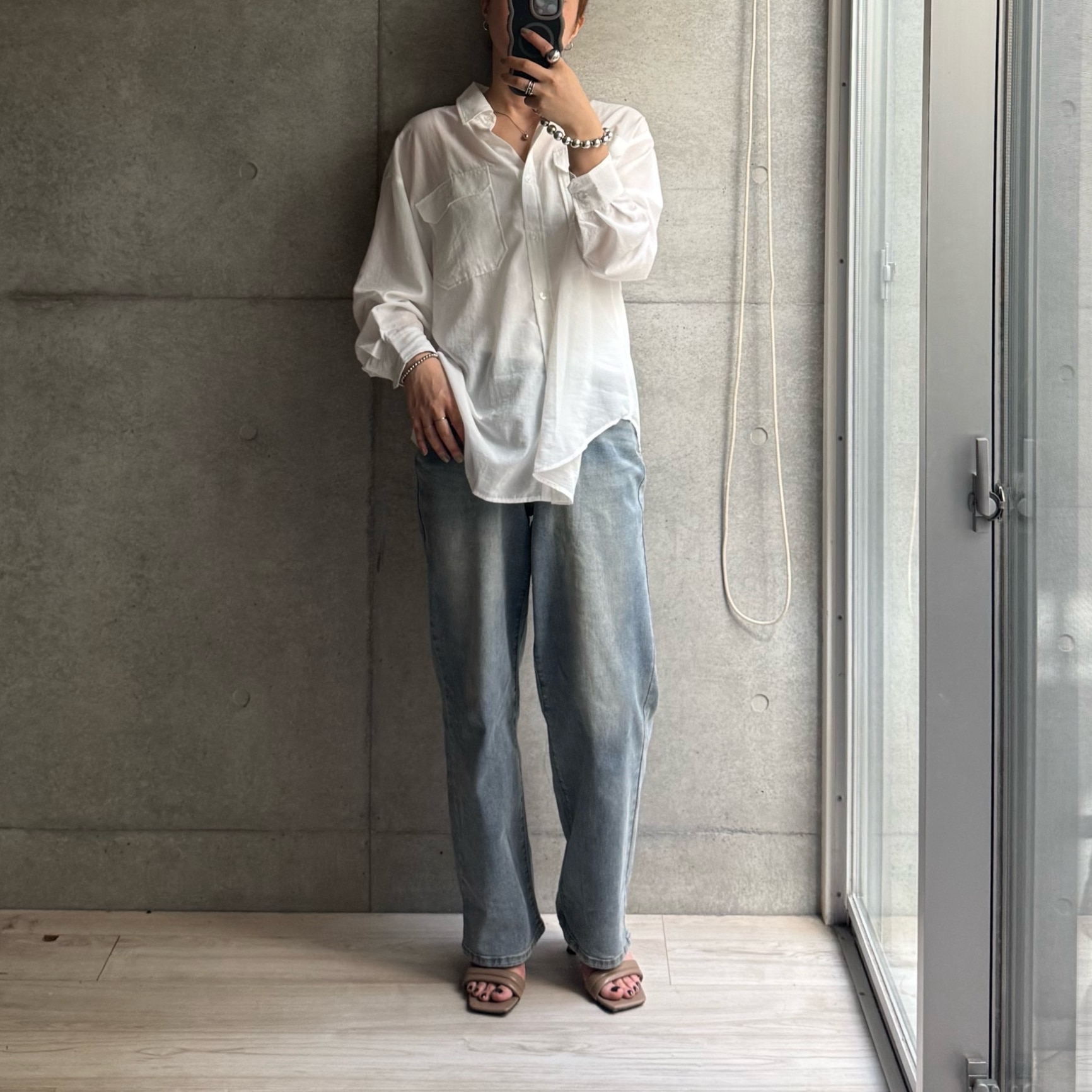 【MAX20%オフクーポン】 CHAN ME チャンミ ウエストボタンデニムワイドパンツ レディース 26春夏 ストレッチ 全8色 ロング丈/ショート丈 XS/S/M/L/LL