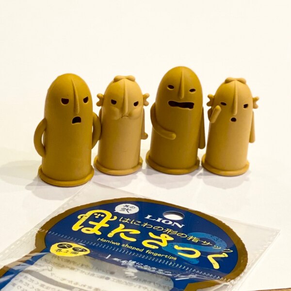 ライオン事務器 はにわ型指サック《はにさっく 其の弐》HA-204 大小2個入り 