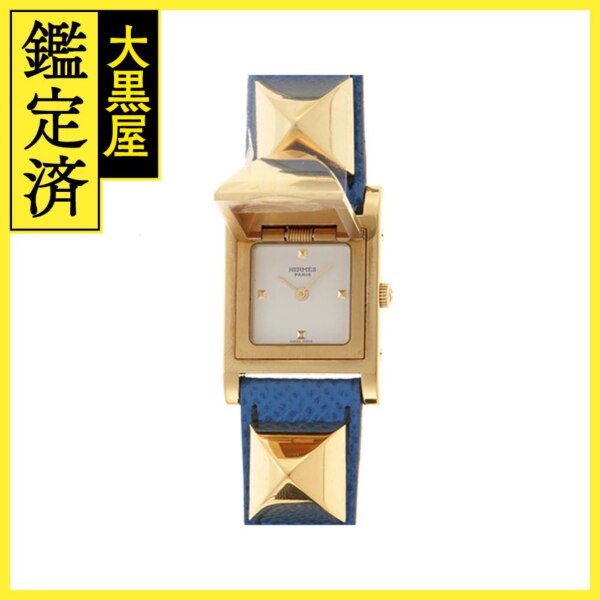HERMES エルメス 腕時計 1995年 並行品 メドール ME1.201 GP/SS/革  