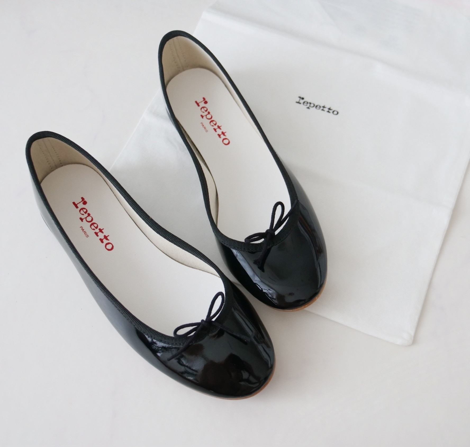 【未使用】repetto レペット　エナメル　バレエシューズフラットシューズBK Repetto(レペット) エナメルバレエシューズ ブラック サイズ 37