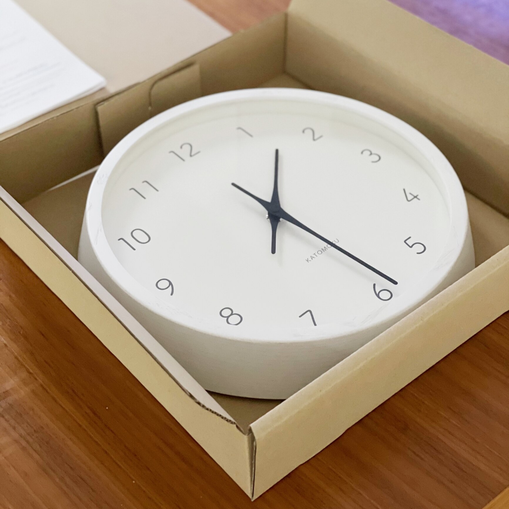 公式】KATOMOKU カトモク 電波時計 muku clock 7 ホワイト km-60WHRC
