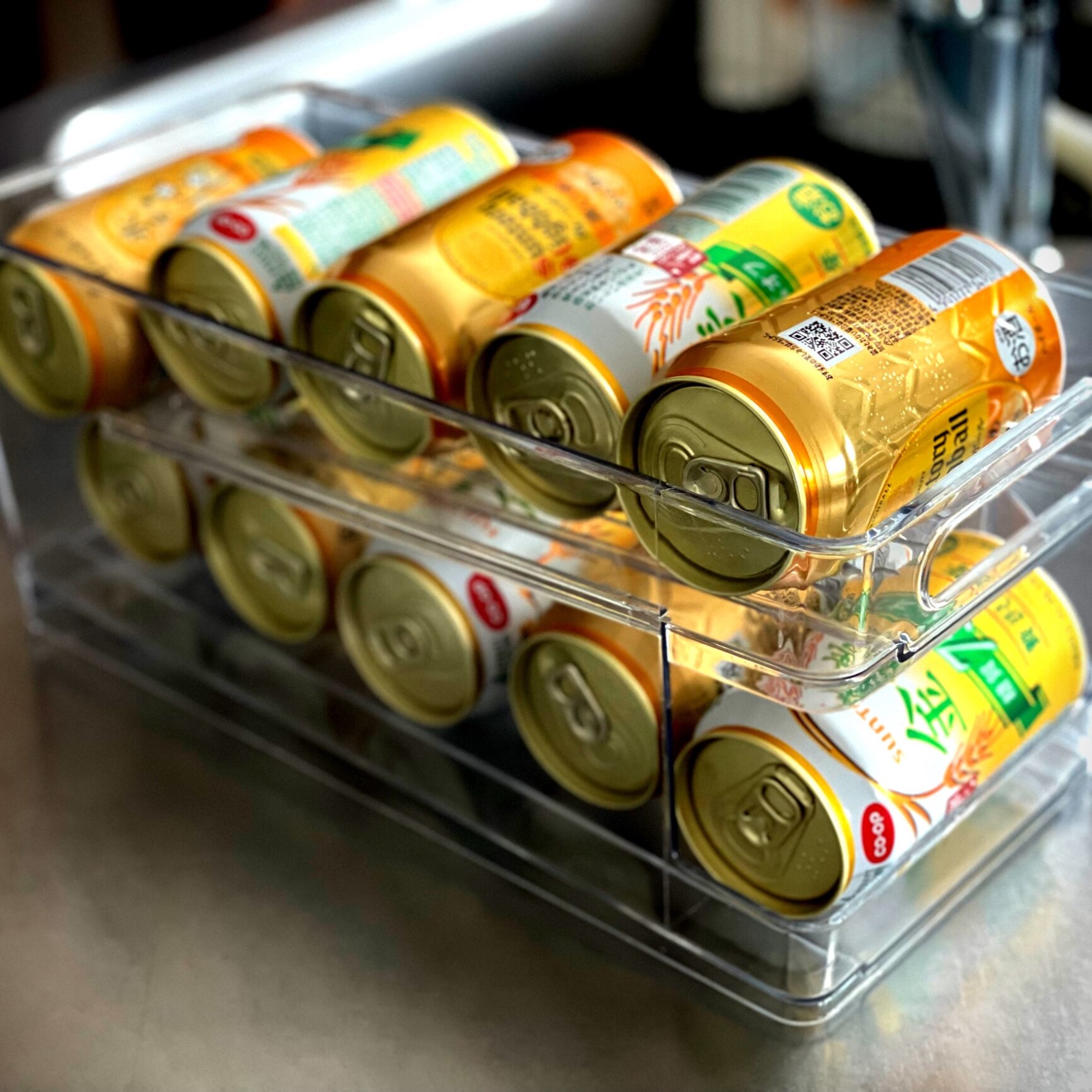 ⚛️ 冷蔵庫 収納 缶 ラック 冷蔵庫ラック 缶ホルダー 缶ストッカー コロコロドリンクストッカードリンクホルダー デスク 冷蔵庫 缶