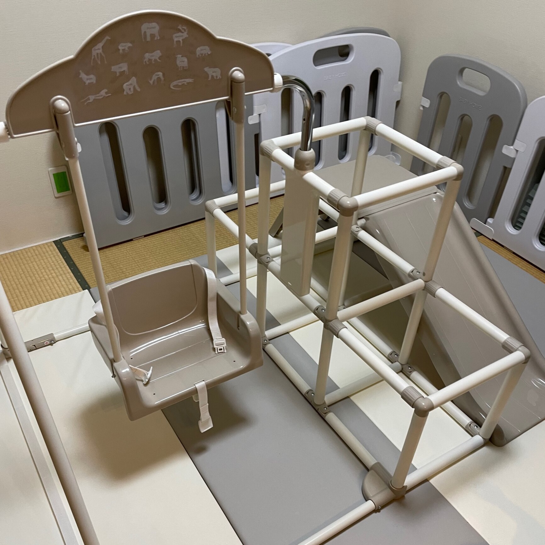 おりたたみわんぱくスライダージム ブランコ付きDX ブランコ 鉄棒