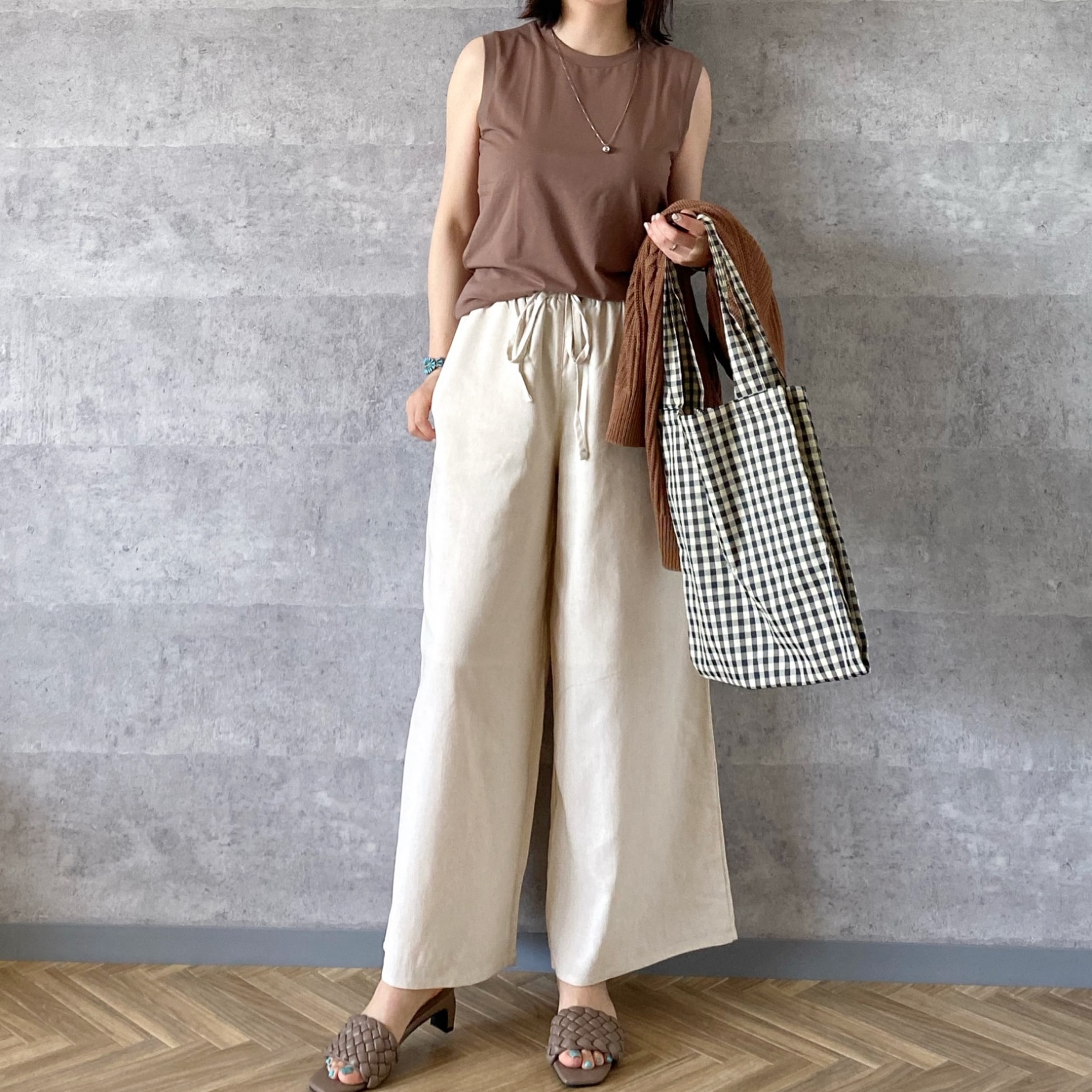リネン コットン ワイド パンツ レディース ボトム ワイドパンツ