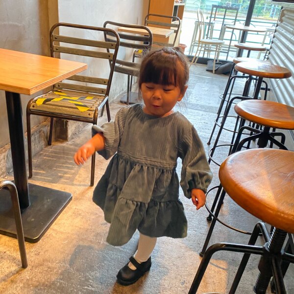 プティマイン(petit main)コーデュロイティアードワンピース 