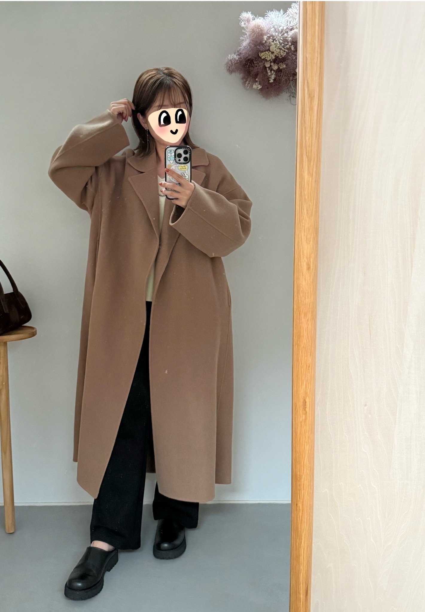 SALE／15%OFF】N.O.R.C ウールメルトンロングリバーコート ノーク