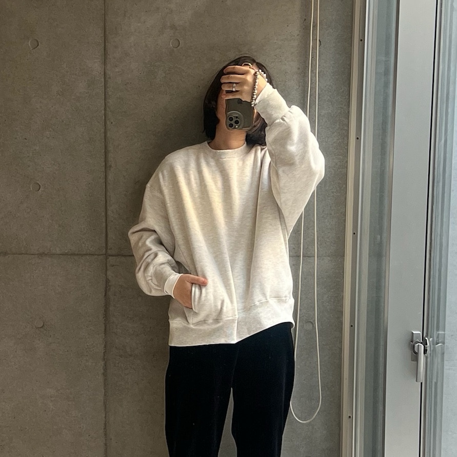 裏起毛 スウェット 長袖 トップス レディース 長袖Tシャツ ロンT カットソー スウェットトップス スウェットカーディガン トレーナー オーバーサイズ 体型カバー ゆったり 楽ちん ボリューム袖 ポケット カジュアル あったか 暖か 防寒 秋冬 春 秋 冬 - メイン画像 3
