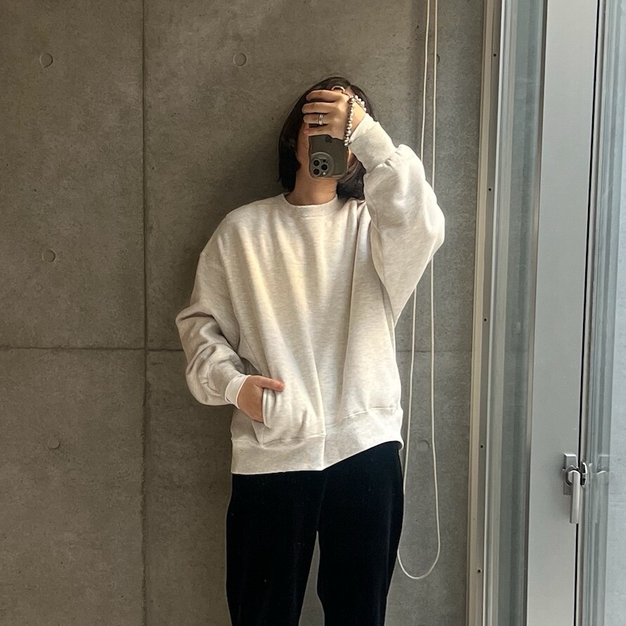 裏起毛 スウェット 長袖 トップス レディース 長袖Tシャツ ロンT カットソー スウェットトップス スウェットカーディガン トレーナー オーバーサイズ 体型カバー ゆったり 楽ちん ボリューム袖 ポケット カジュアル あったか 暖か 防寒 秋冬 春 秋 冬 - メイン画像 3