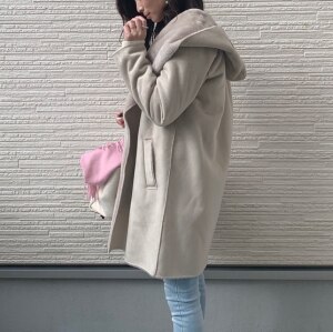 ムートンコート フェイクムートン コート レディース アウター Front Zip Hooded Mouton Coat ジュ ベージュ ムートン Room 欲しい に出会える ムートンコート フェイクムートン コート レディース アウター Front Zip Hooded Mouton Coat ジュ ベージュ ムートン Room 欲しい に出会える