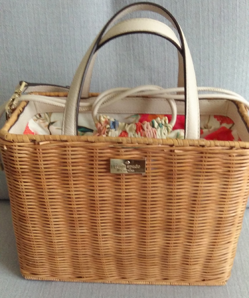 kate spade ブルームストリートサム かごバッグ ネイビー 美品kate