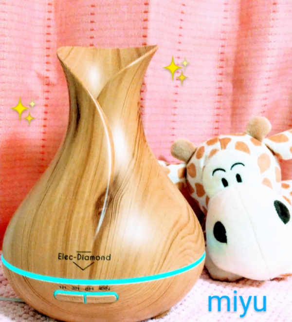 超音波式卓上加湿器 アロマディフューザー 400ml ENERG e's Vase