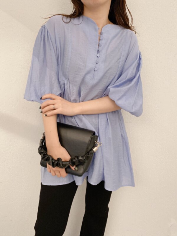 natural couture ふんわりタックチュニックブラウス ナチュラル 