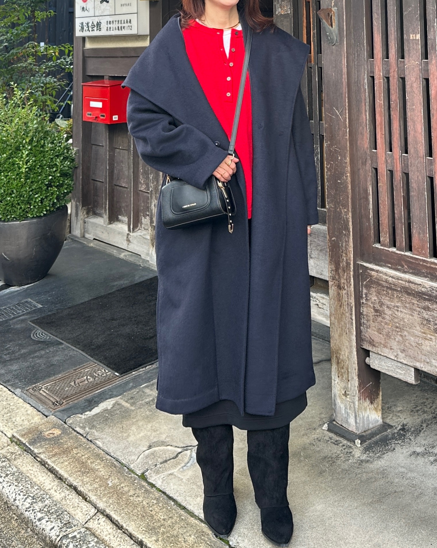 ハーフハンドメイド ロングコート ※12月8日20時グレー・ダークネイビー